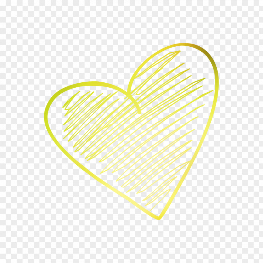 Yellow Product Design Line Heart PNG