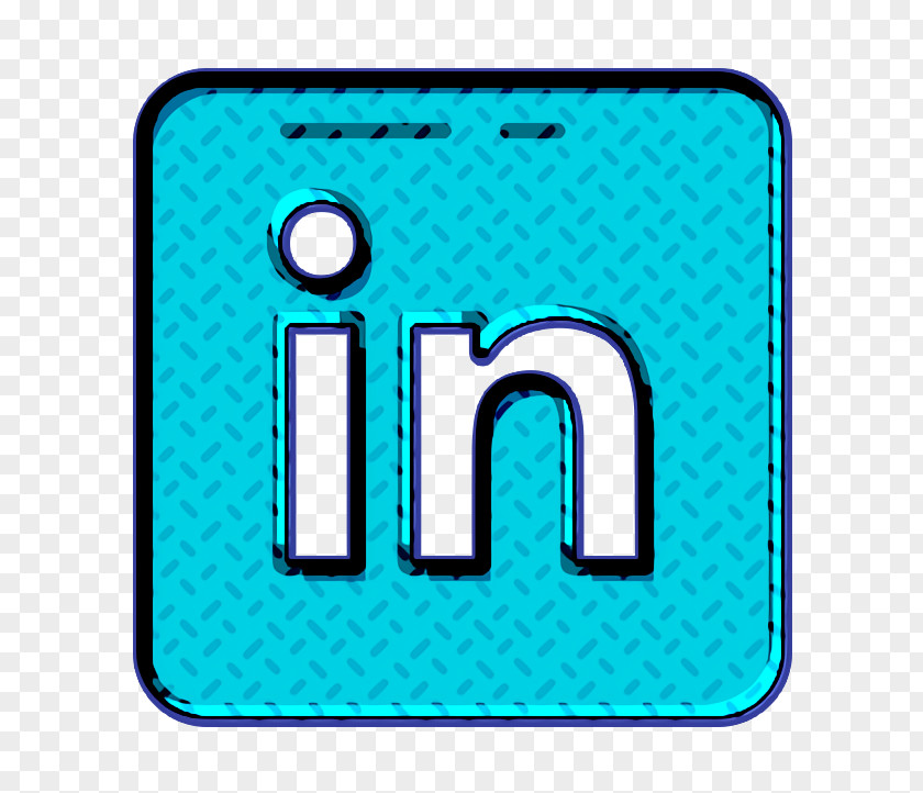 Electric Blue Azure Linkedin Icon Button Logo PNG