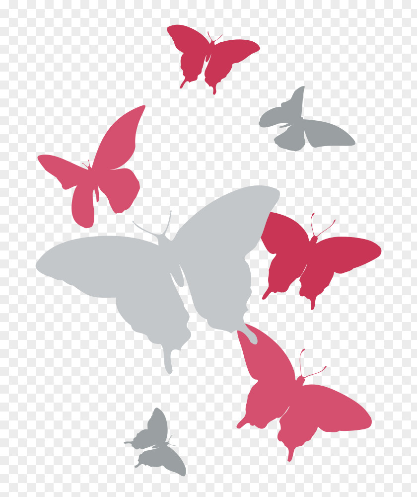 Grey Background Butterfly Silhouette Clip Art PNG