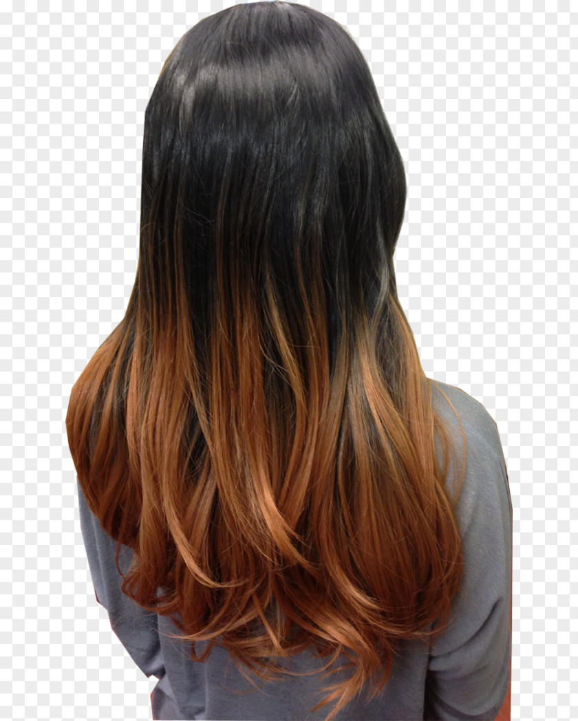 Volume Straight Hair Salons Brown Coloring Artificial Integrations Ombré Black PNG