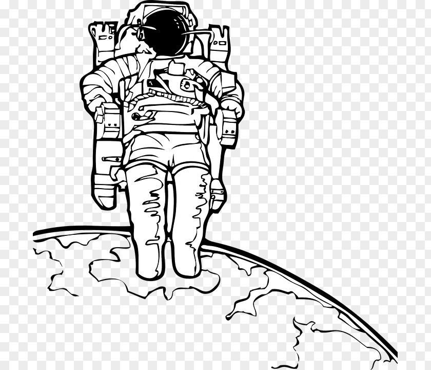 Astronaut Vector Coloring Book Outer Space Drawing Suit PNG