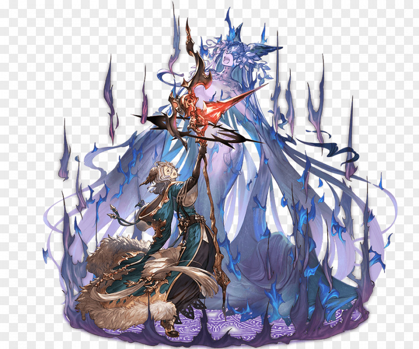 Fantasy Blue Crescent Granblue Web Browser GameWith Character Cygames PNG