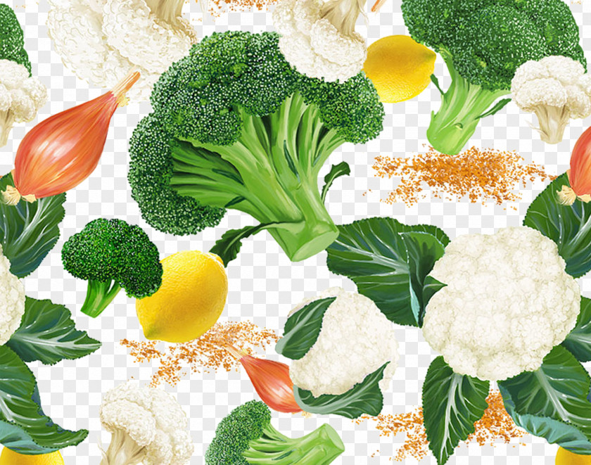 Healthy Vegetables Broccoli And Cauliflower Organic Food Leaf Vegetable PNG