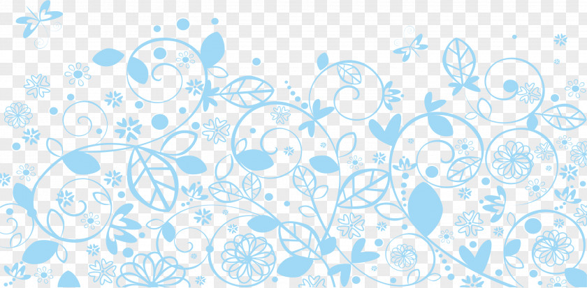 Blue Flowers Pattern PNG