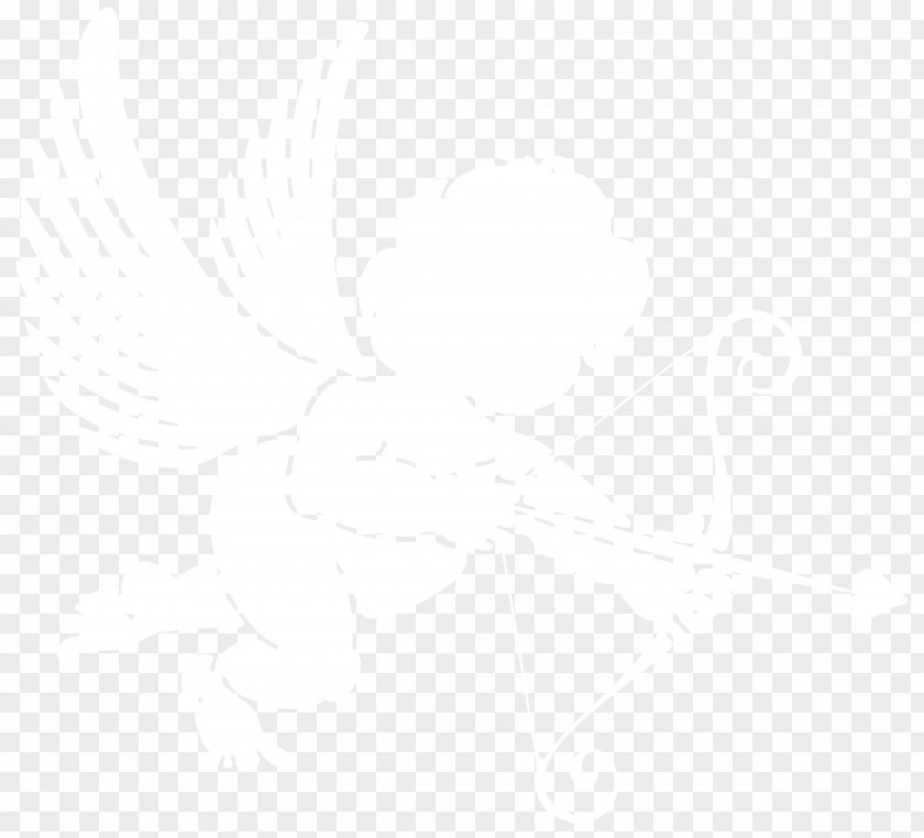 Cupid Silhouette Transparent Image Black And White Textile Pattern PNG