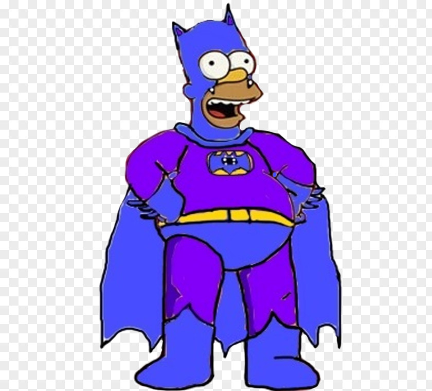 Homer Simpson Batman Superhero Art Character PNG