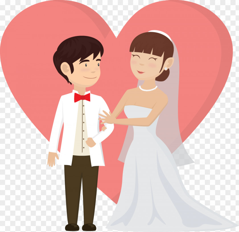 Vector Painted Bride And Groom Marriage Couple Echtpaar Romance PNG