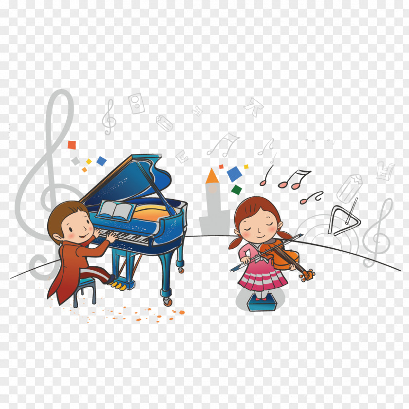 Piano Cartoon Music Child PNG Child, Playing children clipart PNG