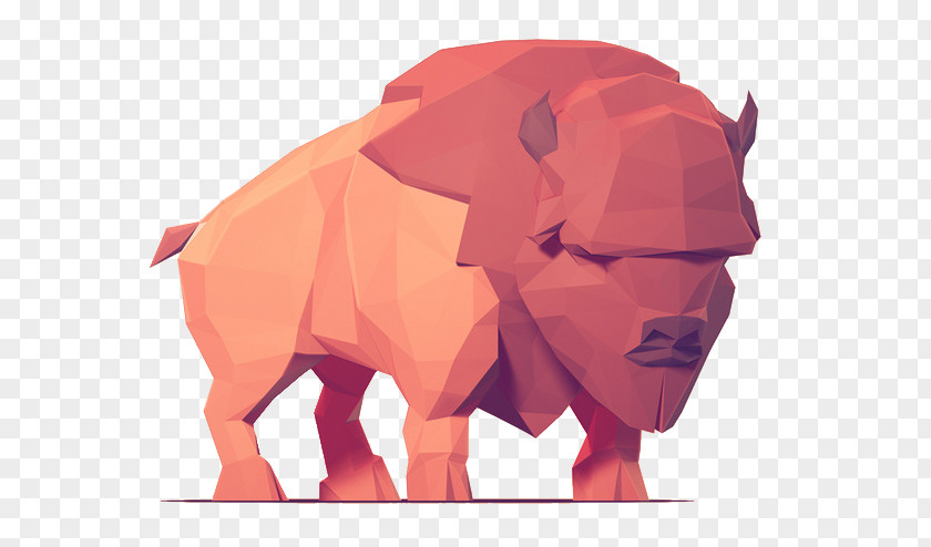 Cartoon Rhino Polygon Low Poly 3D Computer Graphics Illustration PNG