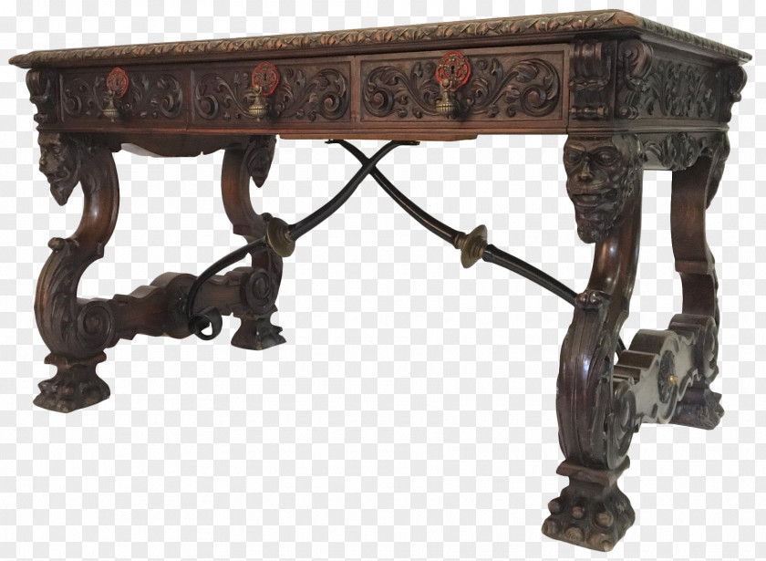 Carved Exquisite Table Writing Desk Wood Carving PNG
