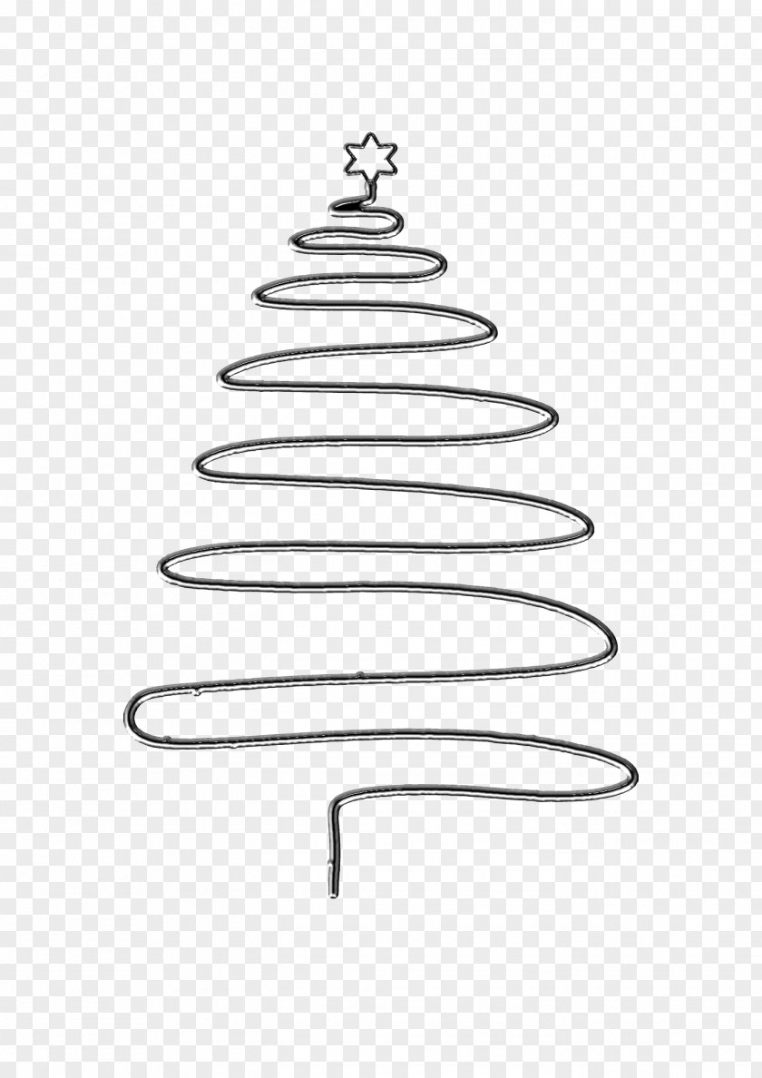 Christmas Tree White Line Art Body Jewellery PNG