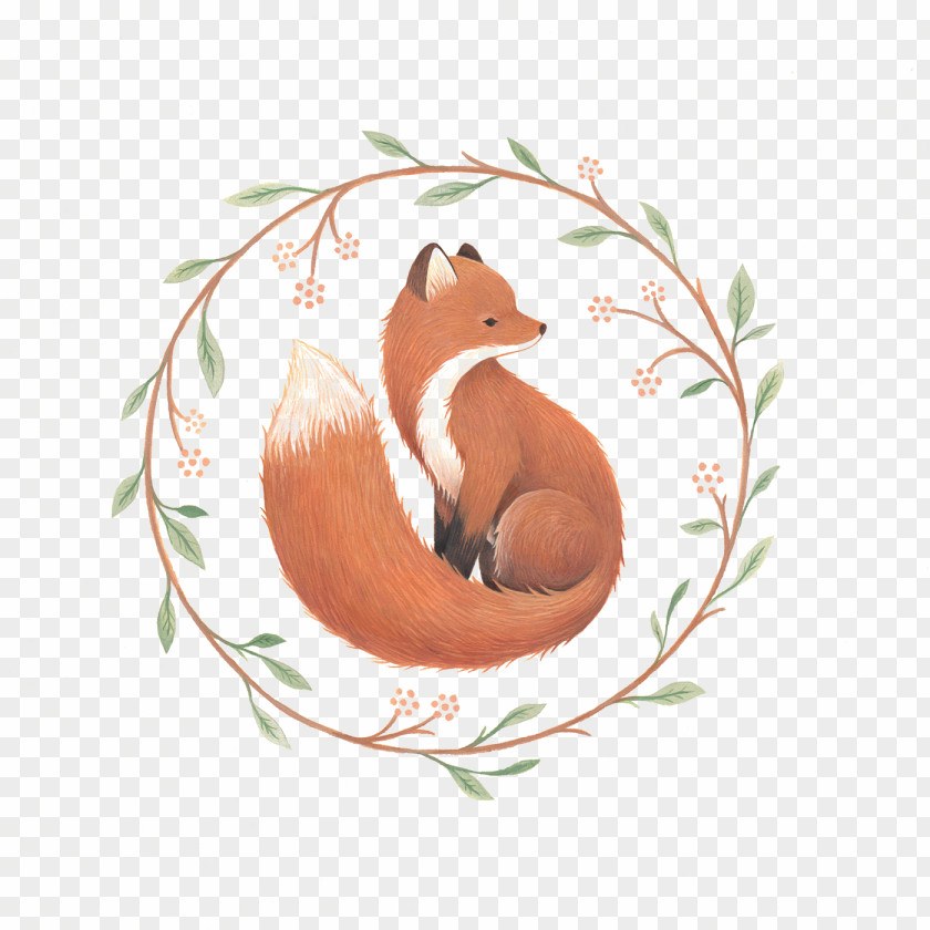 Hand-painted Fox On Main Drawing Illustration PNG