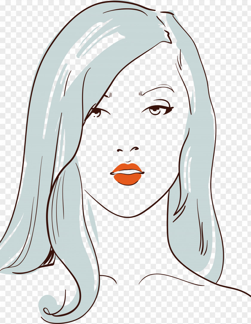 Hand-painted Women Vector Woman Bijin Illustration PNG