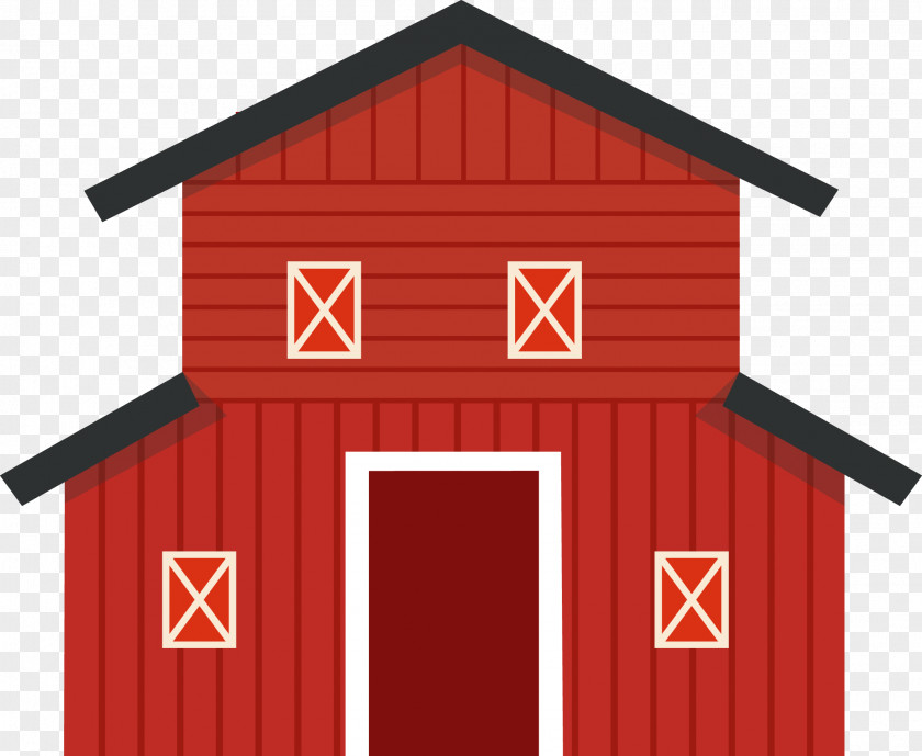 Red Cartoon Barn Icon PNG