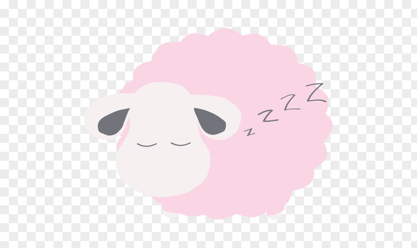 Sheep Sleep Snout Pink M Character Clip Art PNG