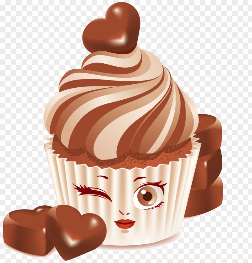 Vector Chocolate Cake Cupcake Bakery PNG