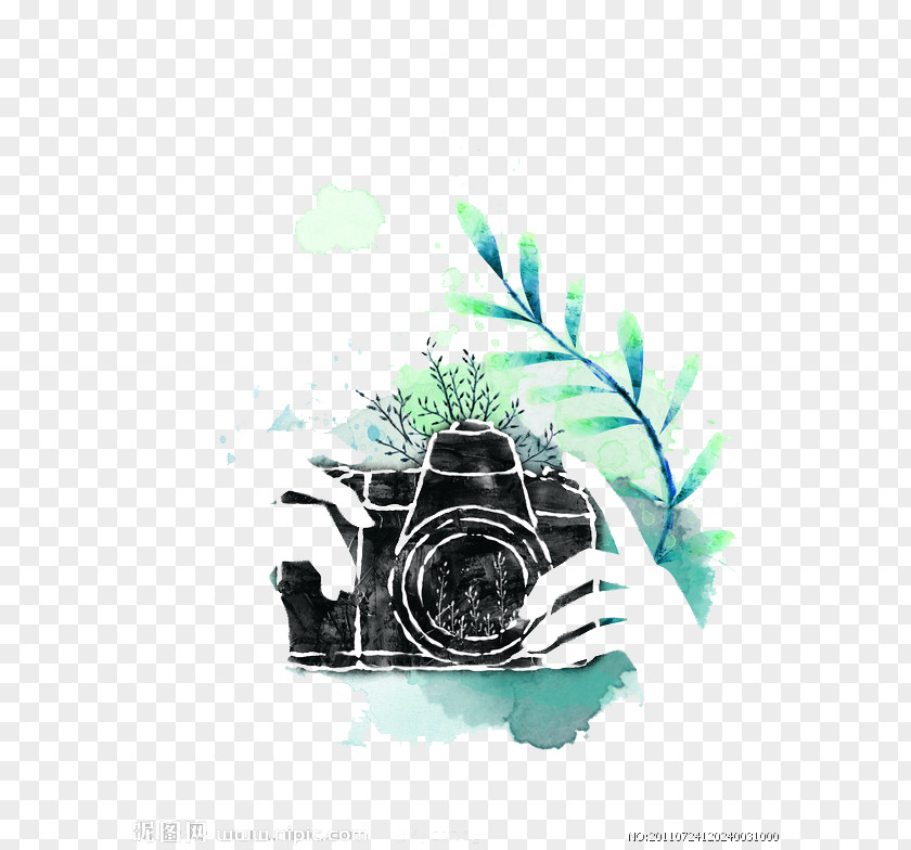 Watercolor Camera Lens Photography PNG