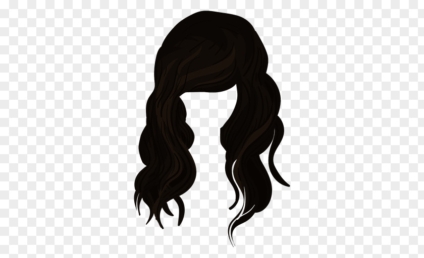 Wig Hair Coloring Black Long / M PNG
