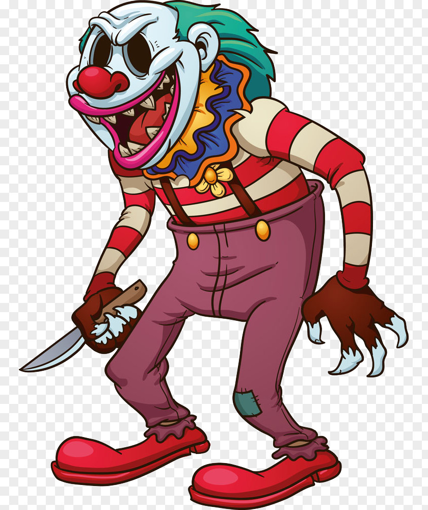 Clown Holding A Dagger Joker Evil PNG