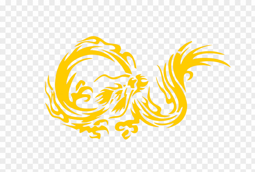 Golden Dragon Euclidean Vector PNG
