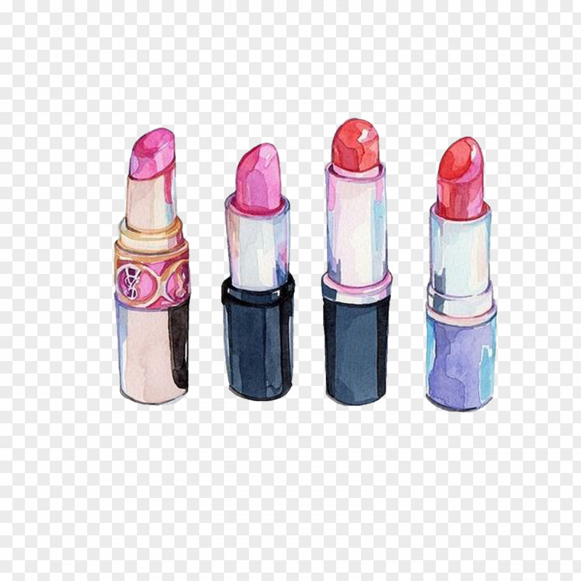 Hand Drawn Cosmetics,Lipstick Chanel Lipstick Cosmetics Watercolor Painting Drawing PNG
