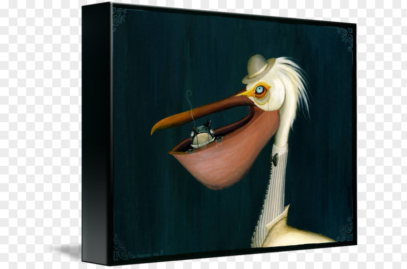 Watercolor Pelican Gallery Wrap Canvas Beak Art PNG