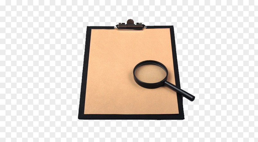 Magnifying Glass And Board Paper PNG