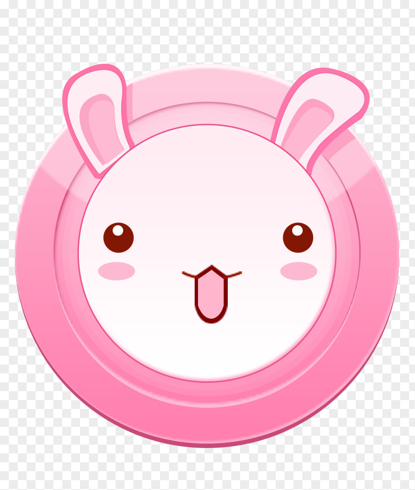 Cute Little Rabbit Pink Button Download Clip Art PNG