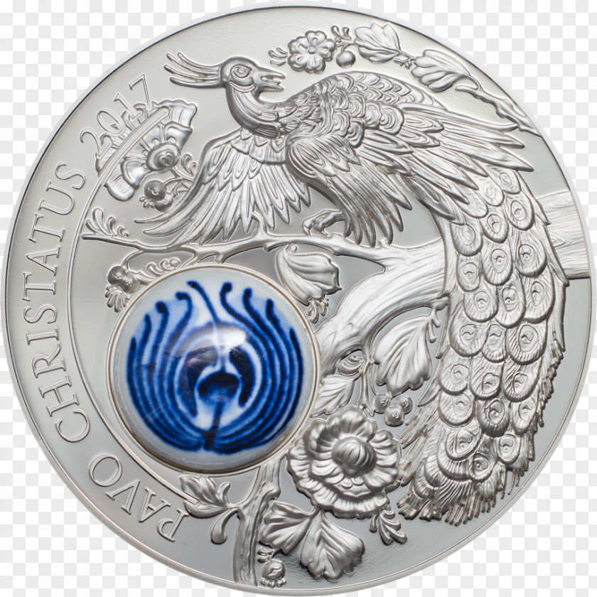 Peacock De Koninklijke Porceleyne Fles Silver Coin Numismatics PNG