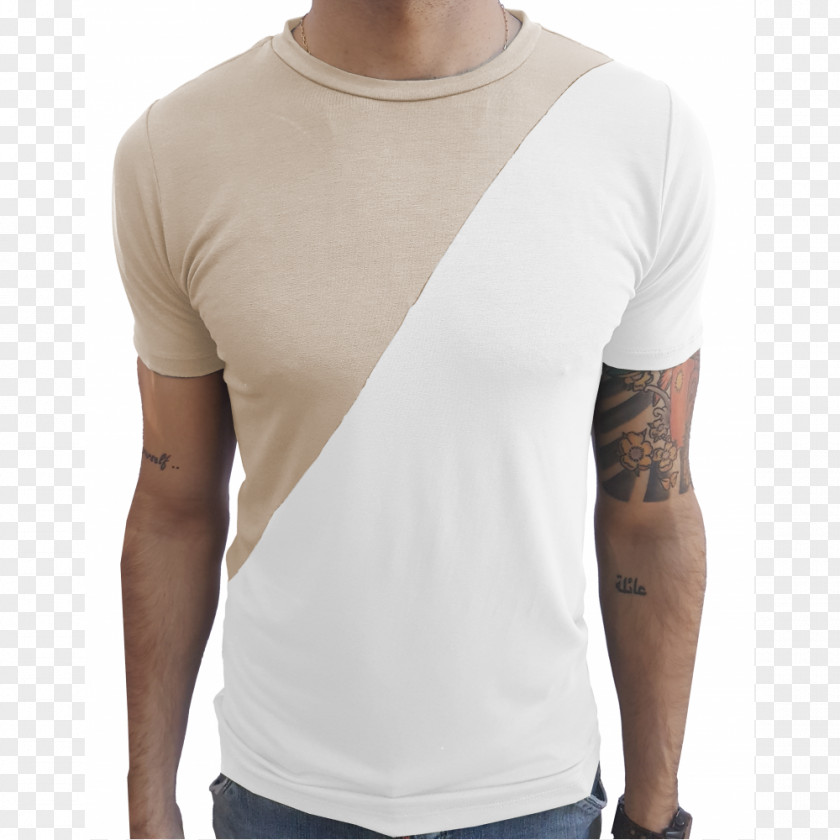 T-shirt Collar Sleeve Beige PNG