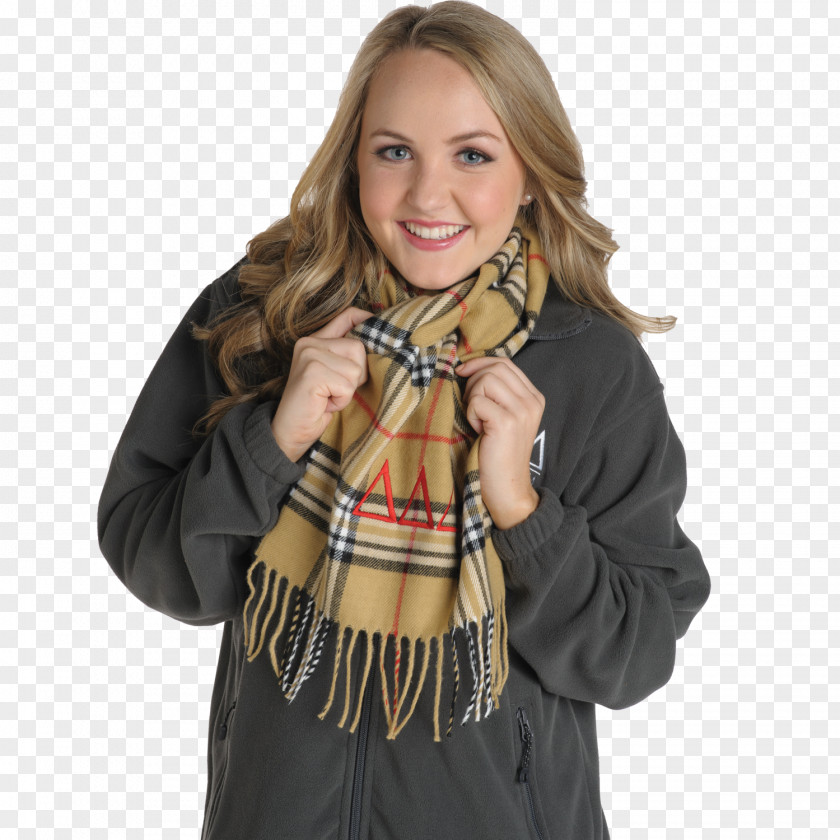 Tartan Scarf Neck Outerwear Stole PNG