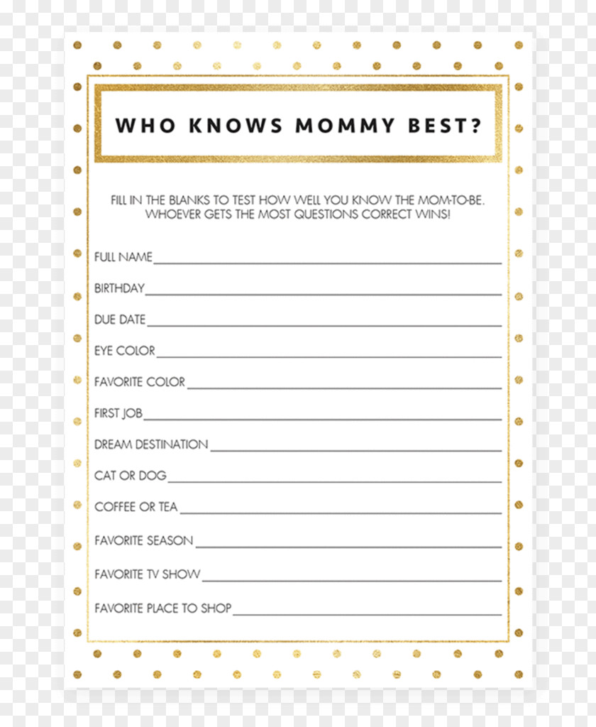 Baby Shower Cards Collection，frame Mother Trivia Game Quiz PNG