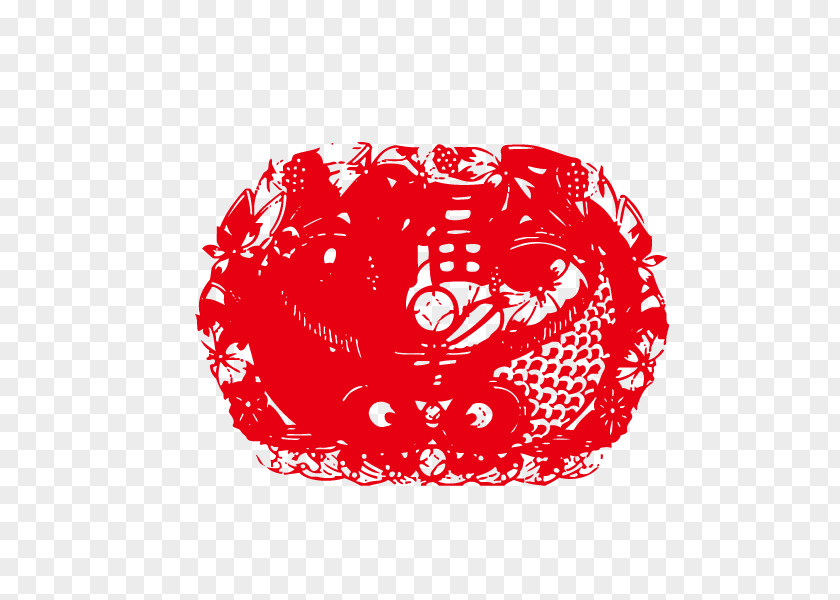 Blessing,Fish Every Year,Chinese New Year Chinese Papercutting PNG