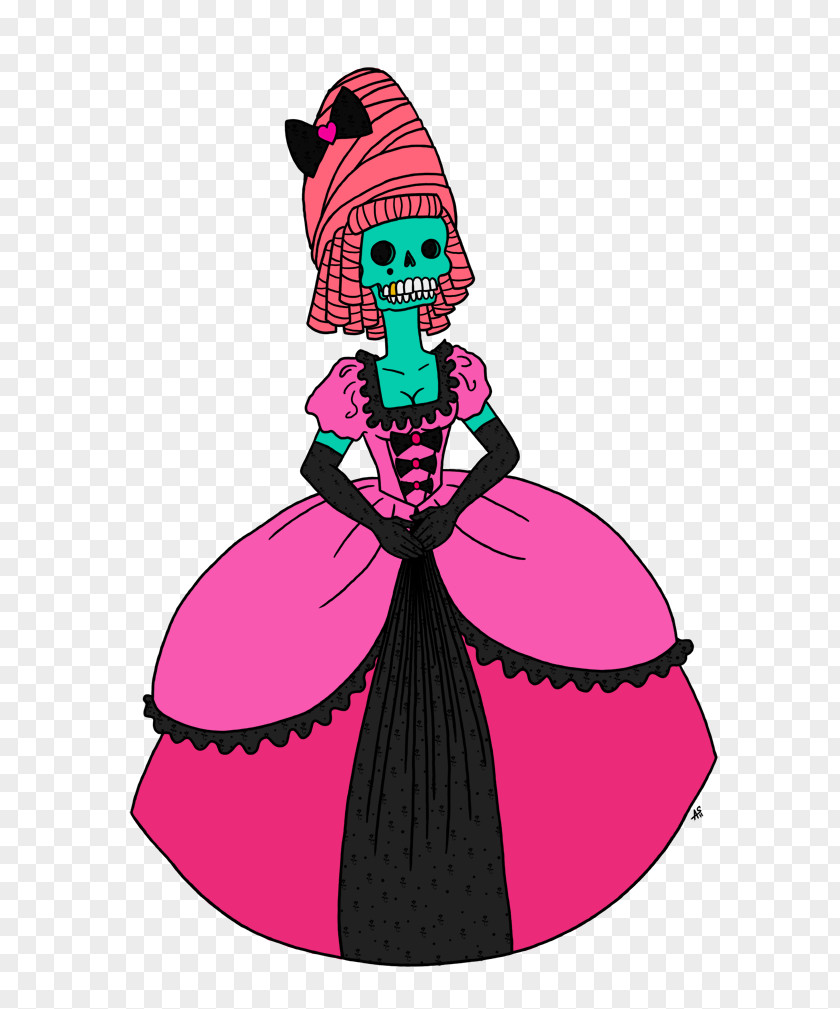 GIRLY SKULL Costume Design Character Clip Art PNG