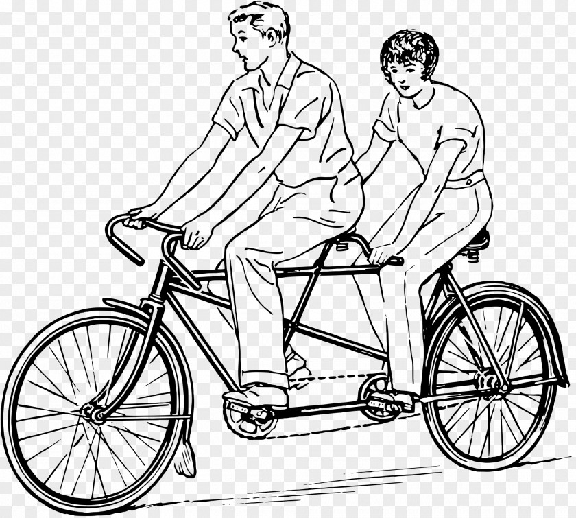 Bicycle Tandem Cycling Drawing Clip Art PNG