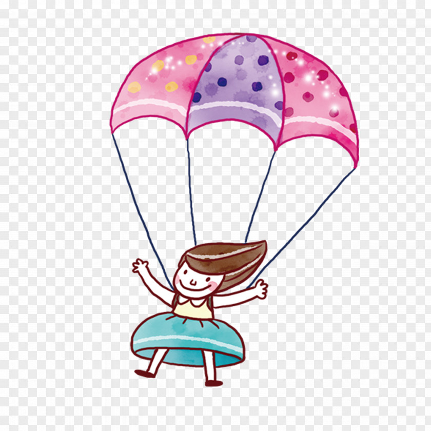 Color Parachute People Parachuting Illustration PNG