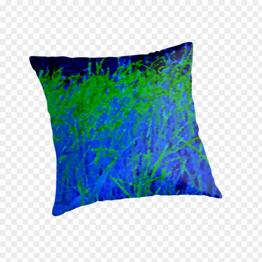 Grass Skirts Throw Pillows Cushion Cobalt Blue PNG