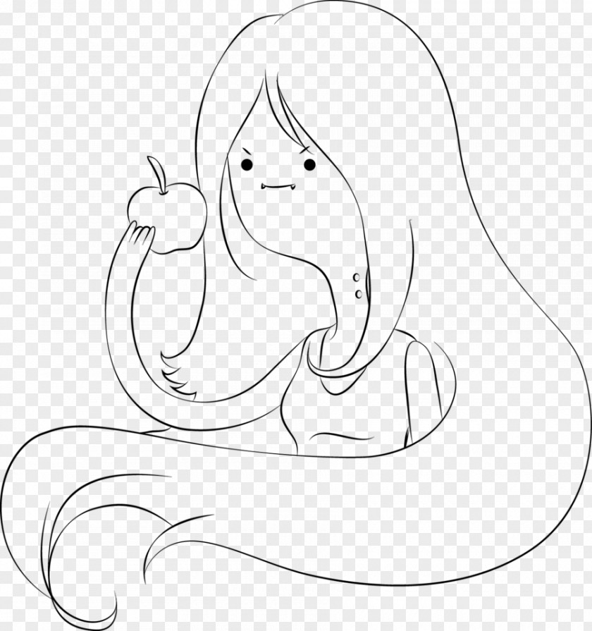Painting Marceline The Vampire Queen Black And White Drawing PNG