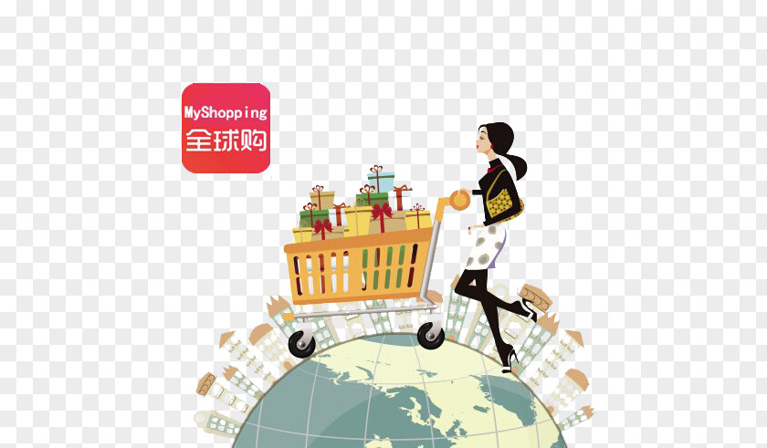 Women Push Carts Cross-border Purchase China E-commerce Daigou Business Tmall PNG