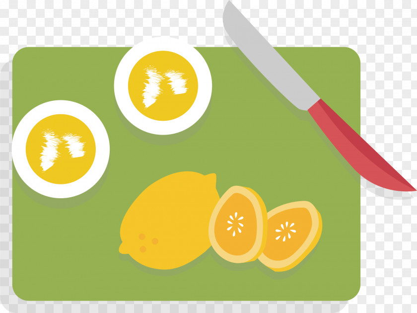 Lemon Slice Vector Knife PNG