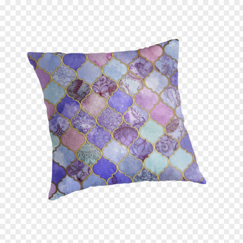 Purple Throw Pillows Cushion Tile Pattern PNG