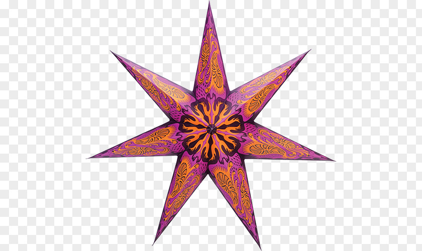 Purple Pink Star Symmetry PNG