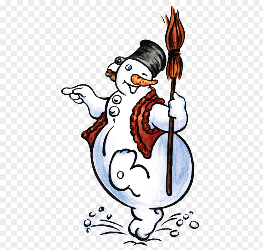 Snowman With A Broom Drawing Clip Art PNG