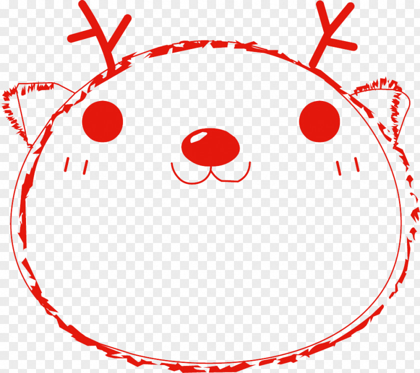 Red Bear Christmas Cartoon Illustration PNG