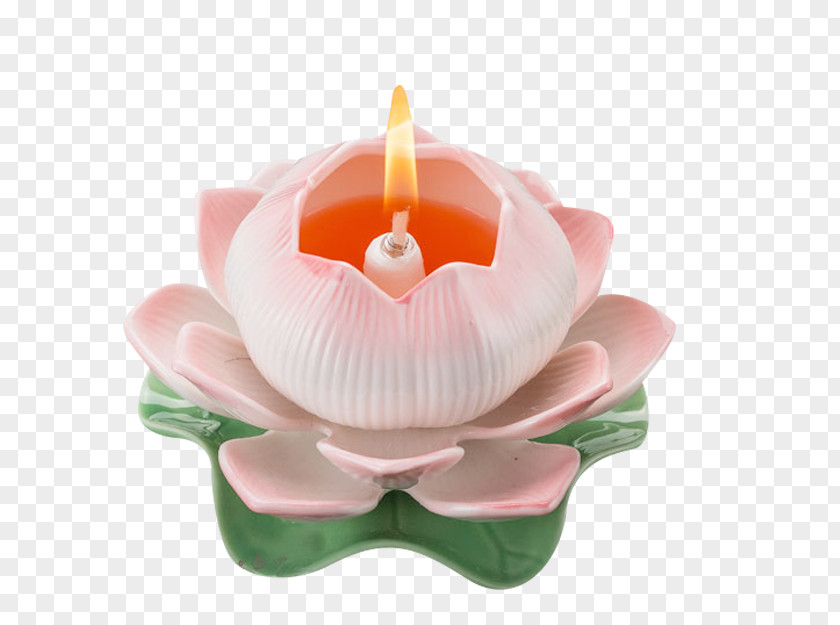 Ceramic Lotus Candlestick PNG