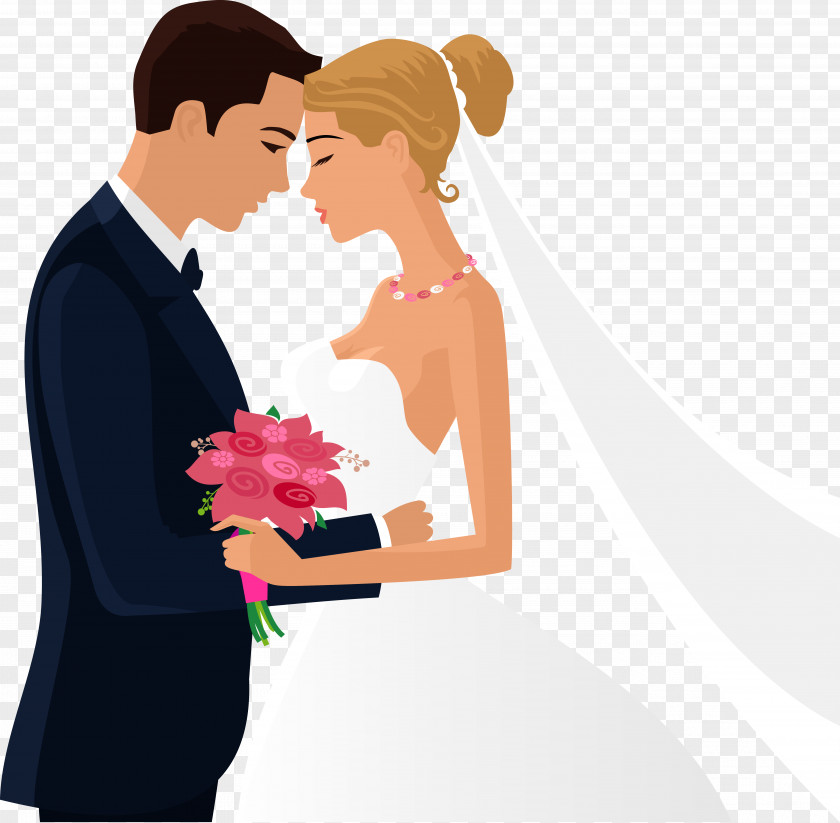 Vector Couple Bridegroom Marriage Wedding Invitation PNG