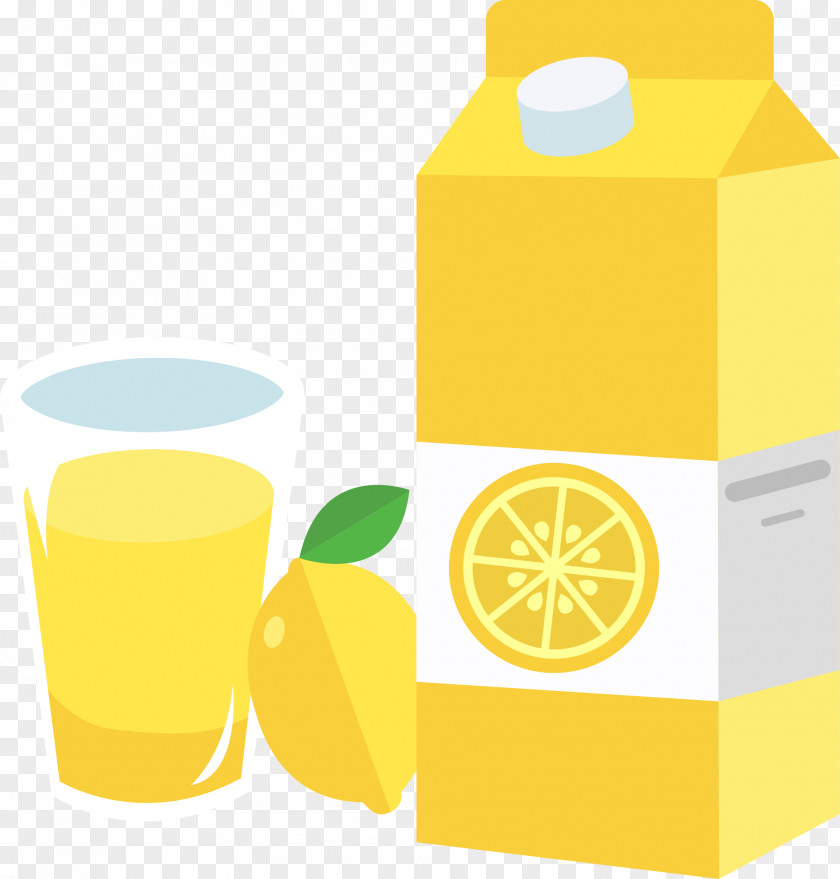 Vector Hand-painted Lemon Juice PNG