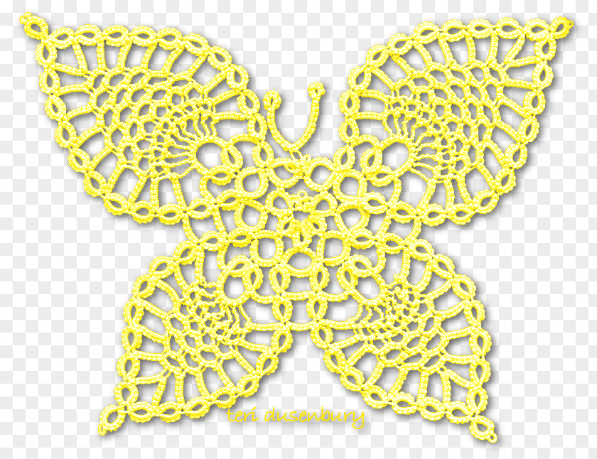 Butterfly Pattern Doily Tatting Insect PNG