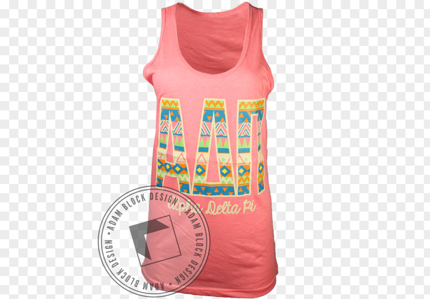 Geometric Block T-shirt Sleeveless Shirt Outerwear Pink M PNG