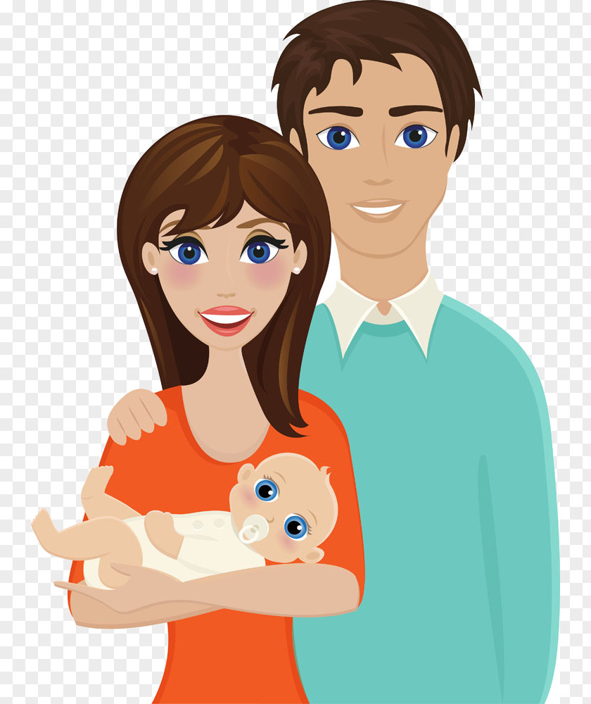 A Happy Family Happiness Infant Illustration PNG
